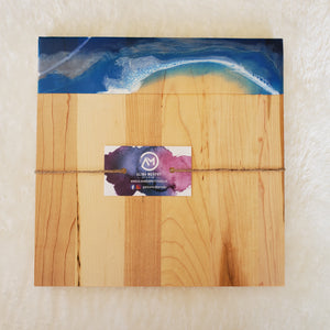 Moody Ocean  Resin Maple Cheese Board Square #1