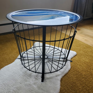 Moody ocean basket storage table