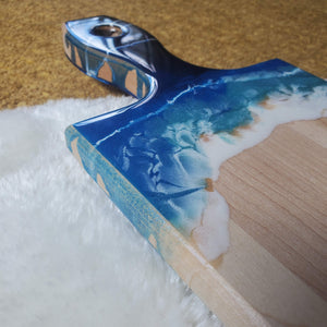 Moody Ocean  Resin Maple Cheese Board Paddle Board Long