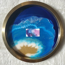 Load image into Gallery viewer, Moody Ocean Golden Serving Tray