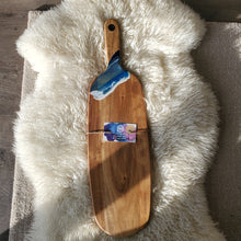 Load image into Gallery viewer, Moody Ocean Resin Acacia Cheese Board Paddle Board