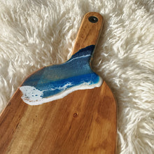 Load image into Gallery viewer, Moody Ocean Resin Acacia Cheese Board Paddle Board