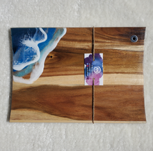 Load image into Gallery viewer, Moody Ocean Resin Acacia Cheese Board Double Layer